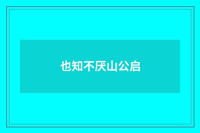 也知不厌山公启