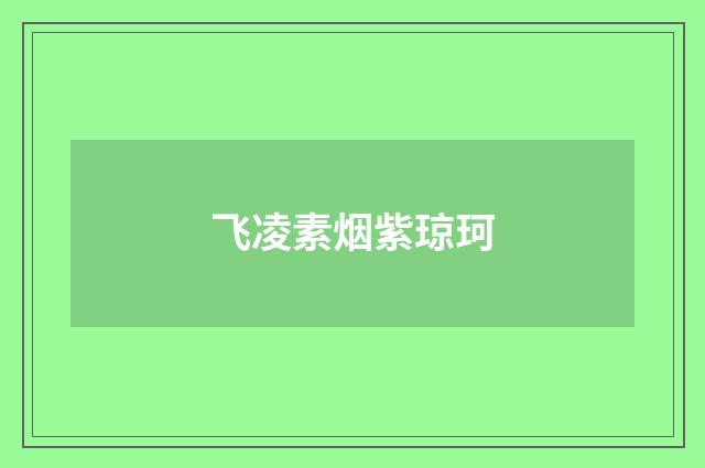 飞凌素烟紫琼珂