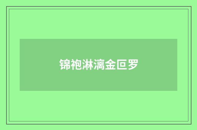 锦袍淋漓金叵罗