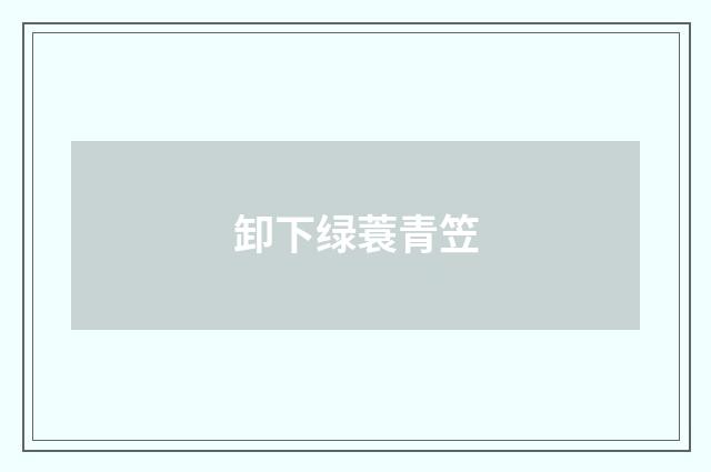 卸下绿蓑青笠
