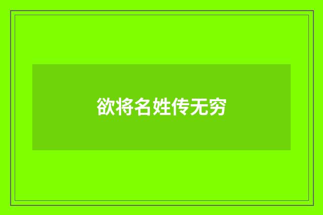 欲将名姓传无穷