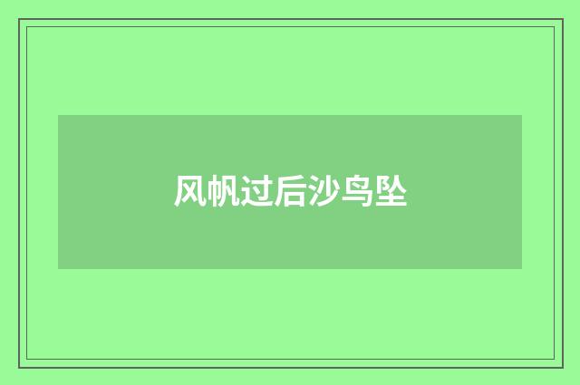 风帆过后沙鸟坠