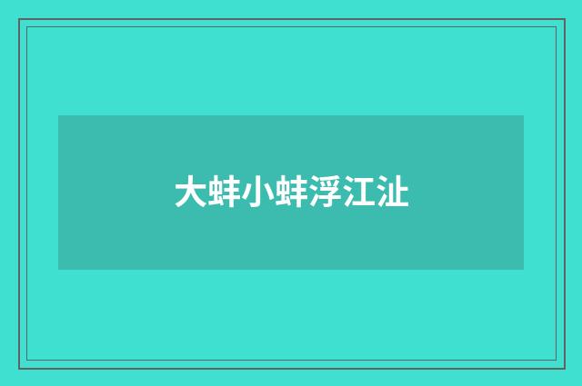 大蚌小蚌浮江沚