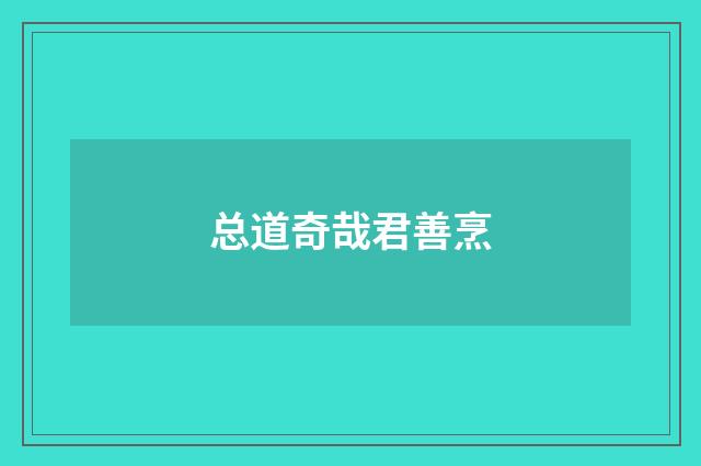 总道奇哉君善烹