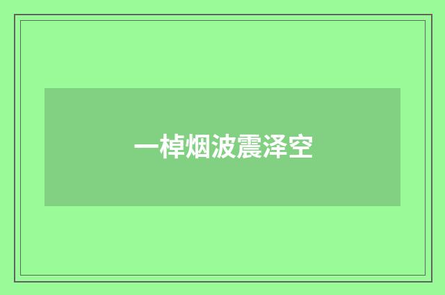一棹烟波震泽空