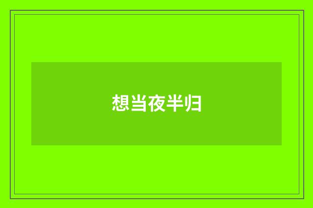 想当夜半归