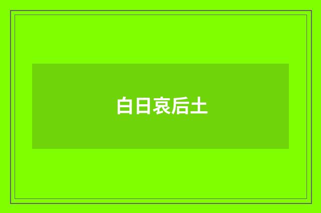 白日哀后土