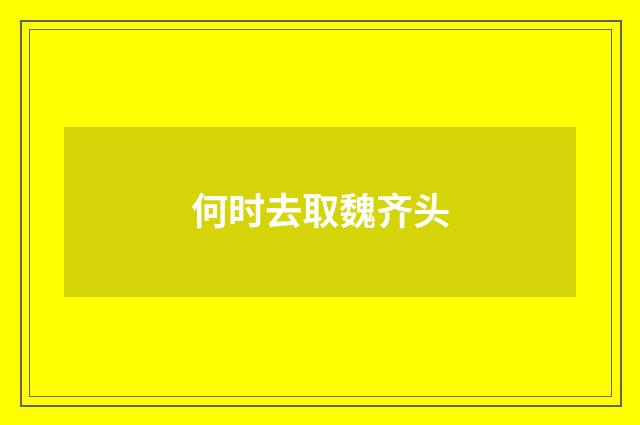 何时去取魏齐头
