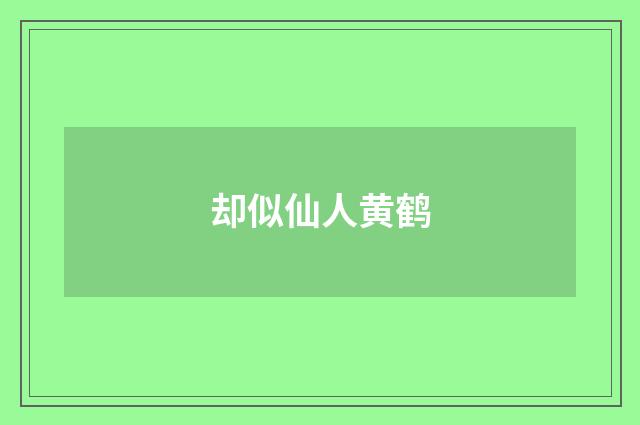 却似仙人黄鹤