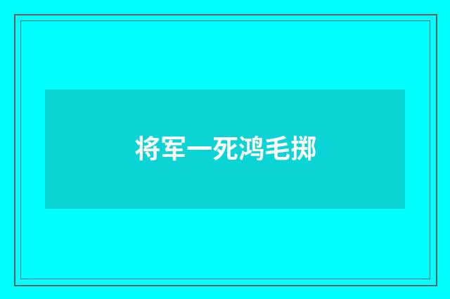 将军一死鸿毛掷