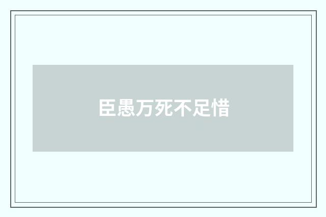 臣愚万死不足惜