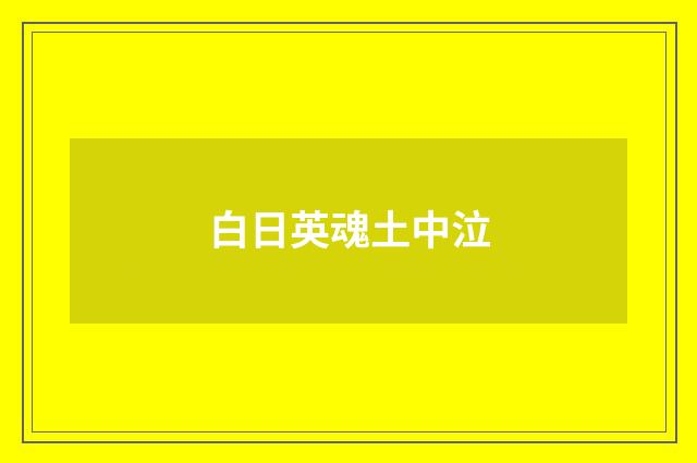白日英魂土中泣