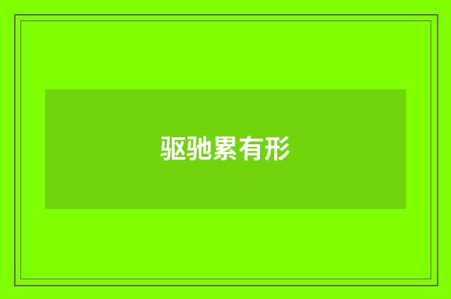 驱驰累有形