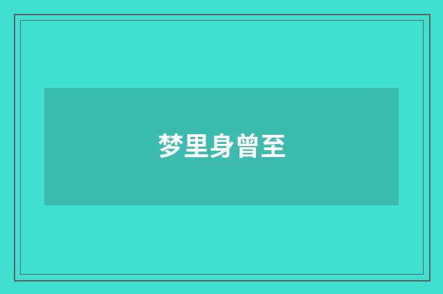 梦里身曾至