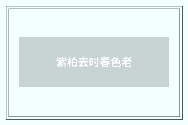 紫柏去时春色老