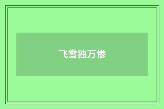 飞雪独万惨