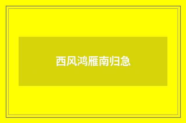 西风鸿雁南归急