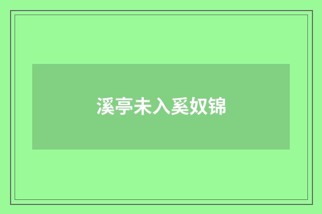 溪亭未入奚奴锦