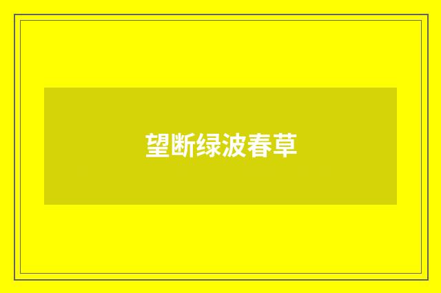 望断绿波春草