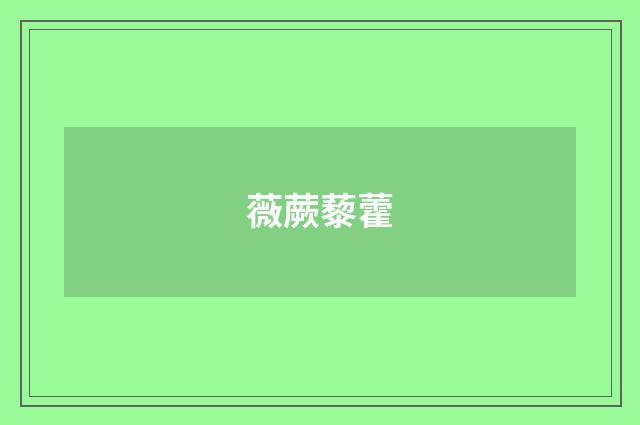 薇蕨藜藿