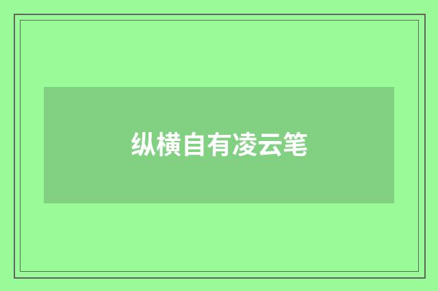 纵横自有凌云笔