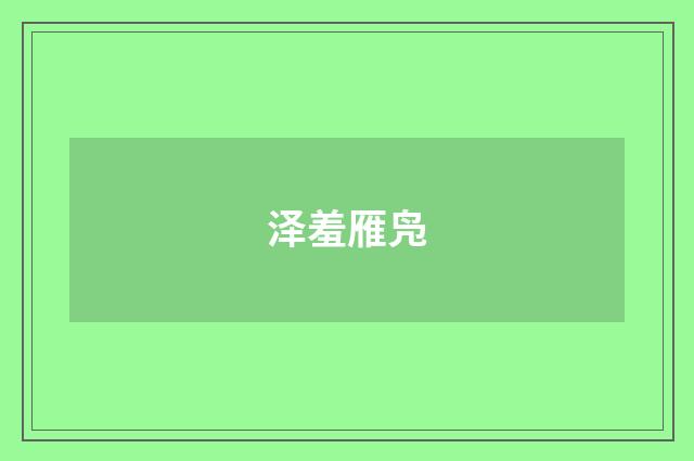泽羞雁凫