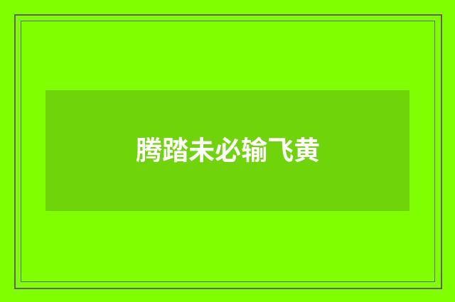腾踏未必输飞黄