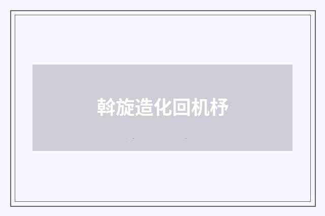 斡旋造化回机杼