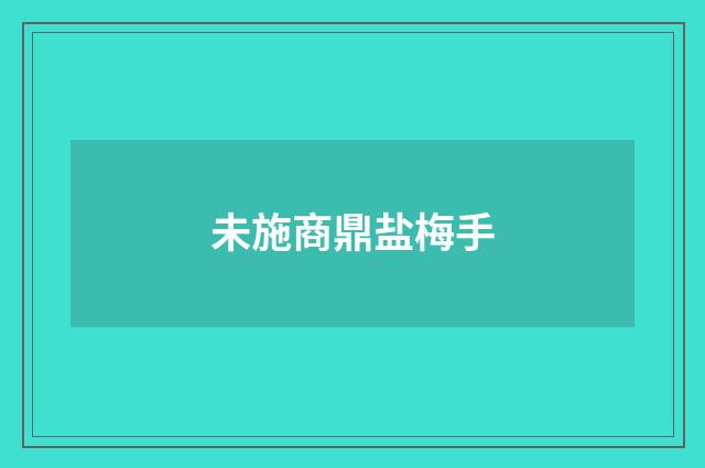 未施商鼎盐梅手