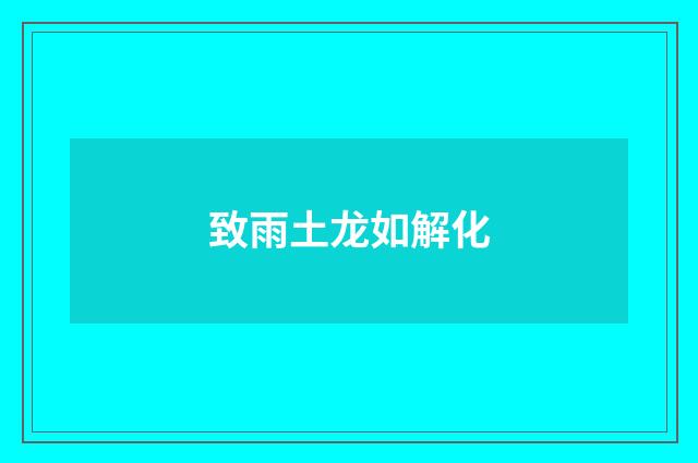 致雨土龙如解化