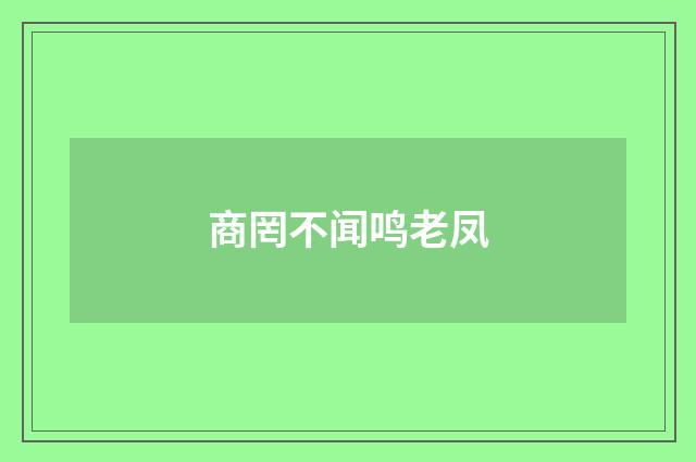 商罔不闻鸣老凤