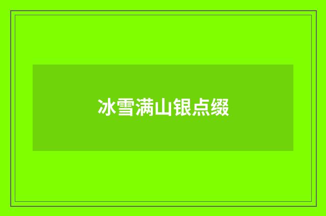 冰雪满山银点缀