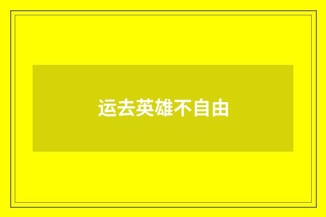运去英雄不自由