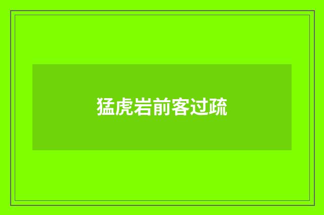 猛虎岩前客过疏