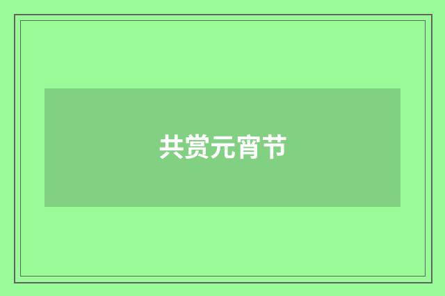 共赏元宵节