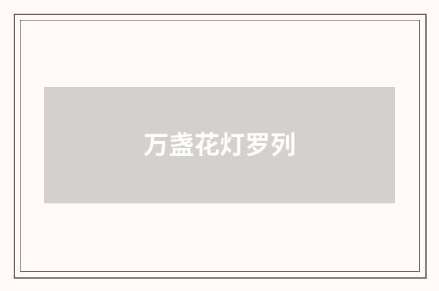 万盏花灯罗列