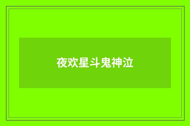 夜欢星斗鬼神泣