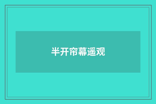 半开帘幕遥观