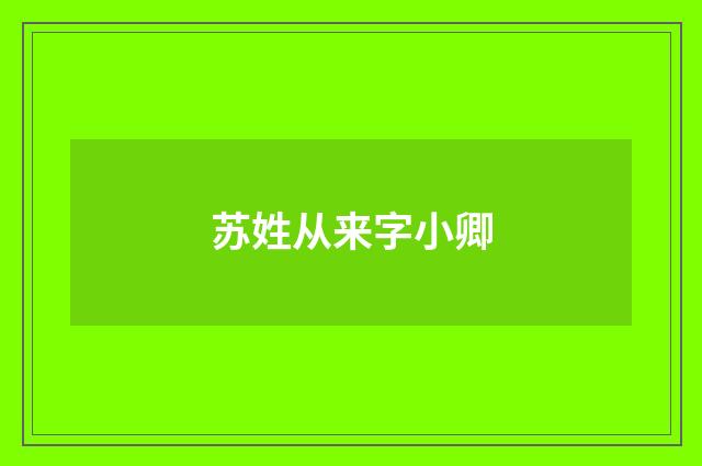 苏姓从来字小卿