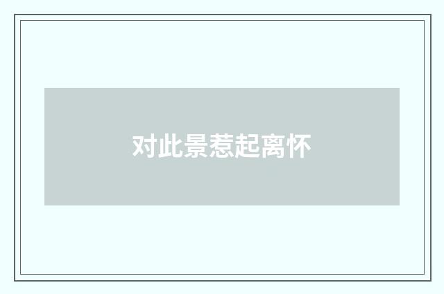 对此景惹起离怀