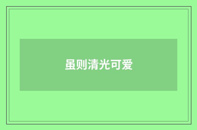 虽则清光可爱