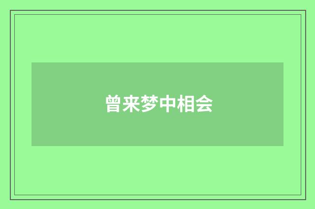 曾来梦中相会
