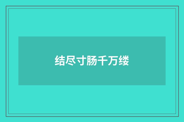 结尽寸肠千万缕