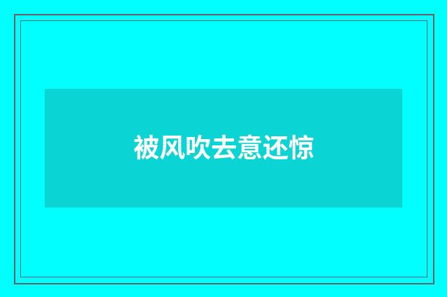 被风吹去意还惊