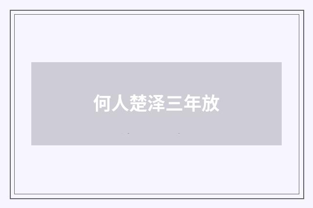 何人楚泽三年放