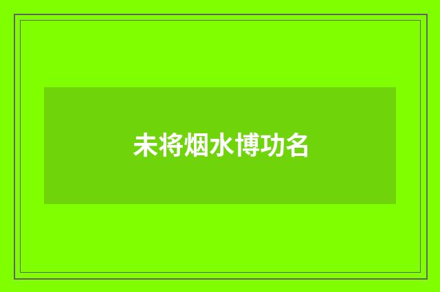 未将烟水博功名
