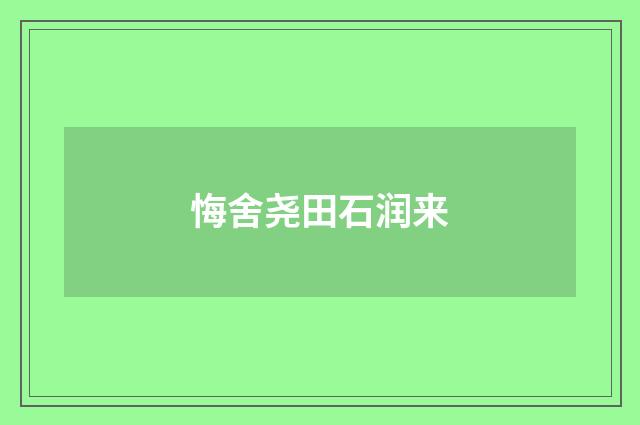 悔舍尧田石润来