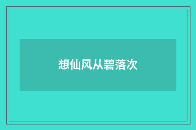 想仙风从碧落次