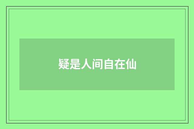 疑是人间自在仙