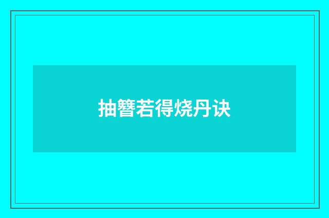 抽簪若得烧丹诀